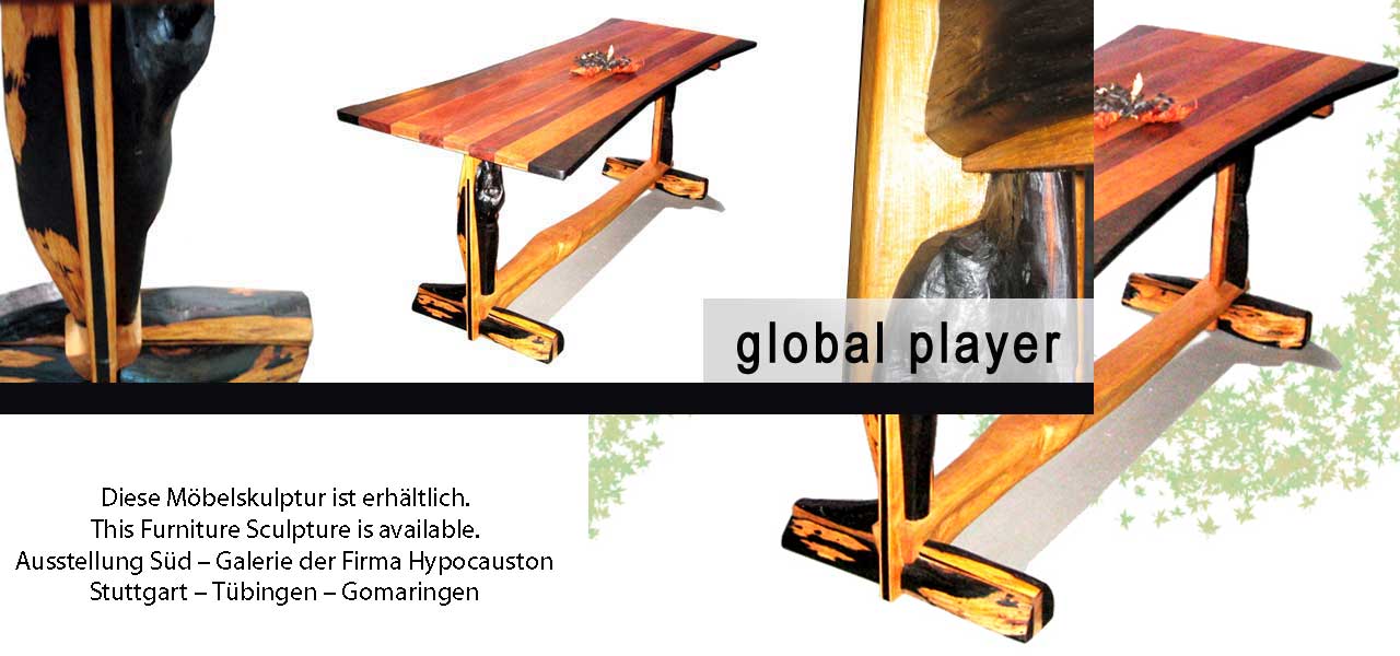 Global Player Tisch upcycling Möbelunikat